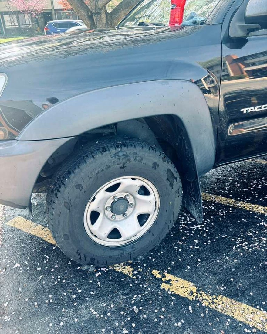 Toyota Tacoma wheel and fender during the rinse stage